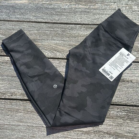 Lululemon Wunder Train High-Rise Tight 28" Camo‎ Deep Coal size 4 NWT
